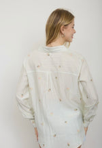 Olive Stripe Embroidered Top