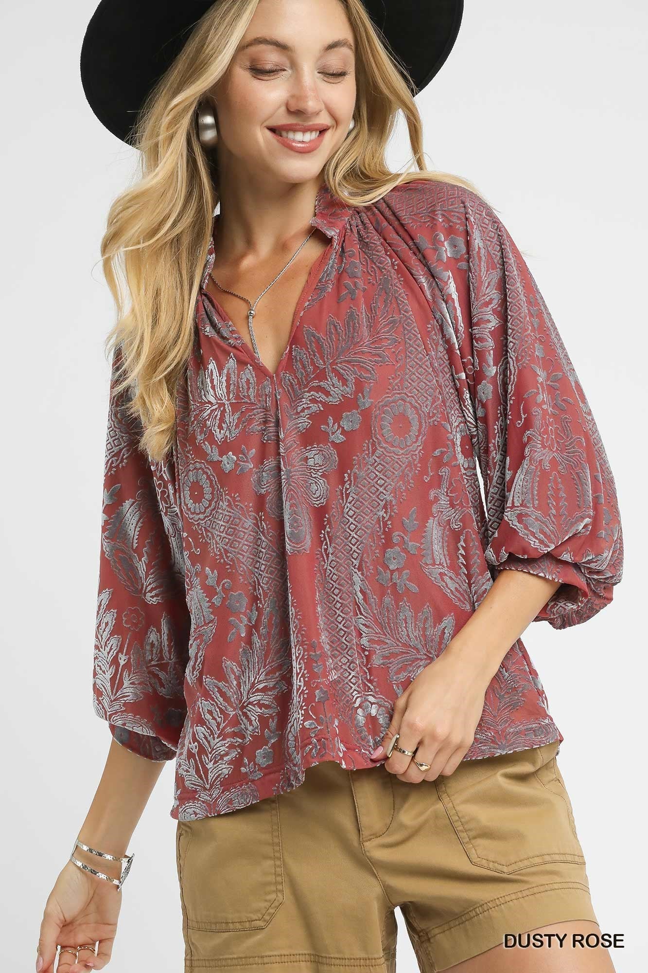 Velvet Print Top