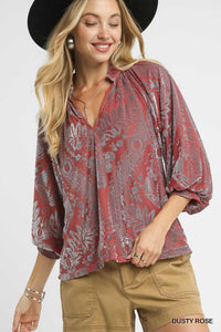 Velvet Print Top