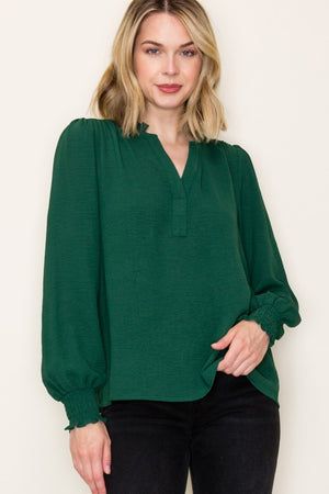 Smocked Cuff Blouse
