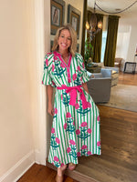 Striped Floral Maxi Dress