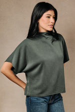 Palmer Olive Mock Neck Top