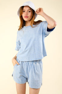 Washed Comfy Shorts Set