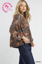 Animal Print Ruffle Top