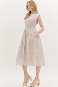 Latte Abstract Midi Dress