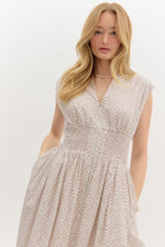 Latte Abstract Midi Dress