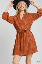 Burnout Jacquard Dress