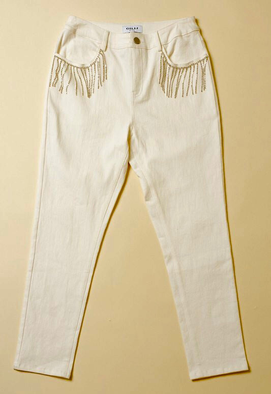 Crystal Fringe Jeans